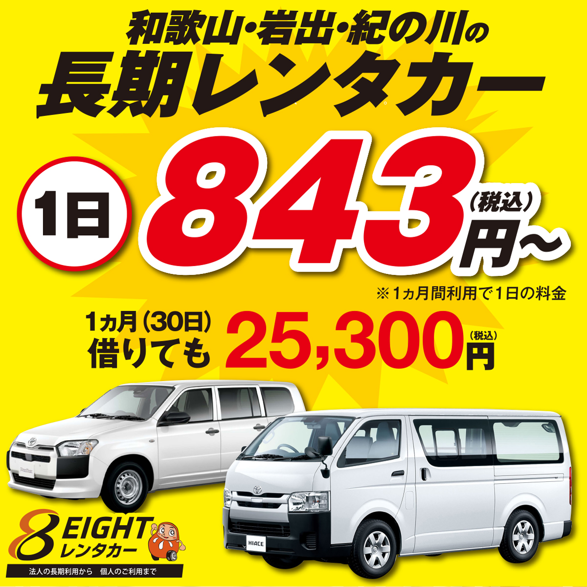 8レンタカーバナー価格訴求1200×1200